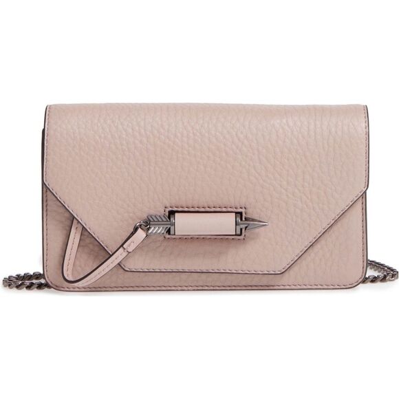 Mackage Zoey-C Leather Envelope clutch/crossbody with Gunmetal Chain Bag - Picture 1 of 12